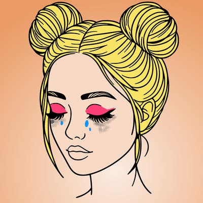 woman with hair buns