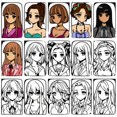 girls that look diffrent anime