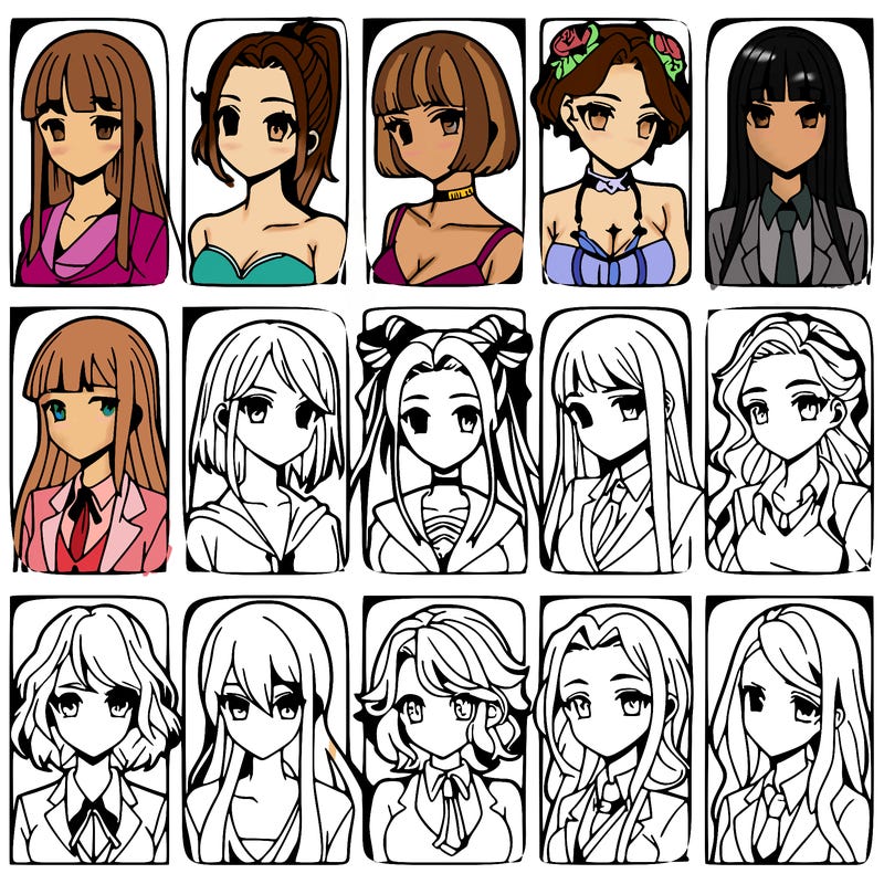 girls that look diffrent anime