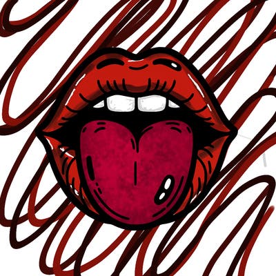 lips with tongue out