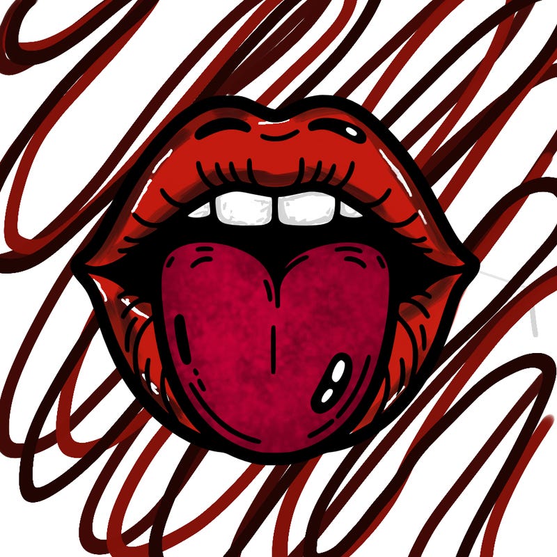 lips with tongue out