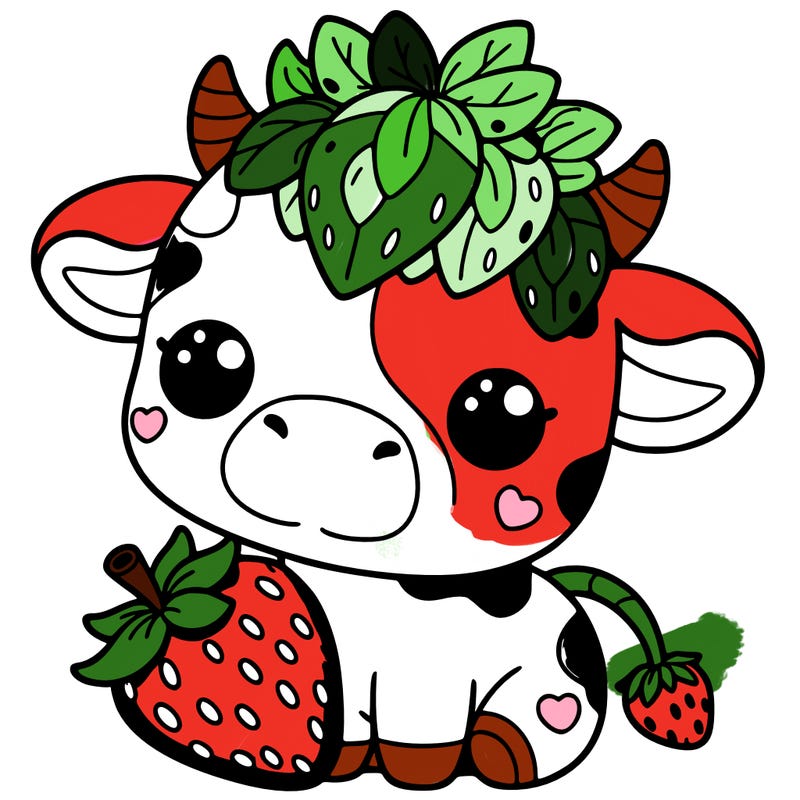cute strawberry cow