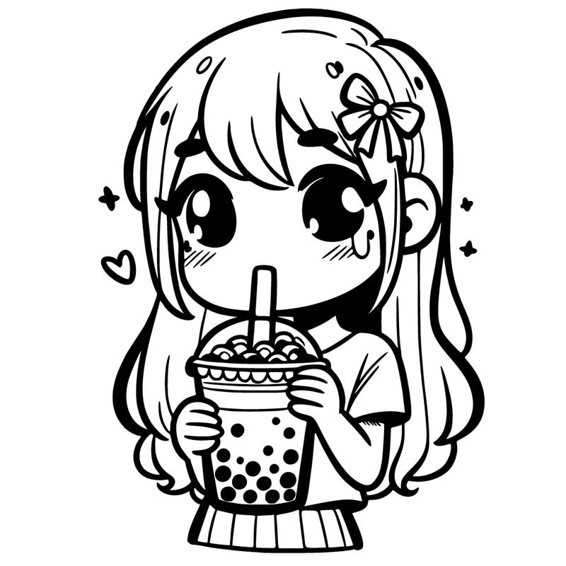 girl with boba tea
