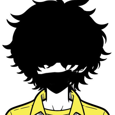 manga boy fluffy hair covering his eyes