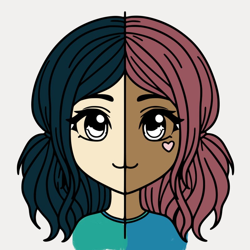 split girl just the face