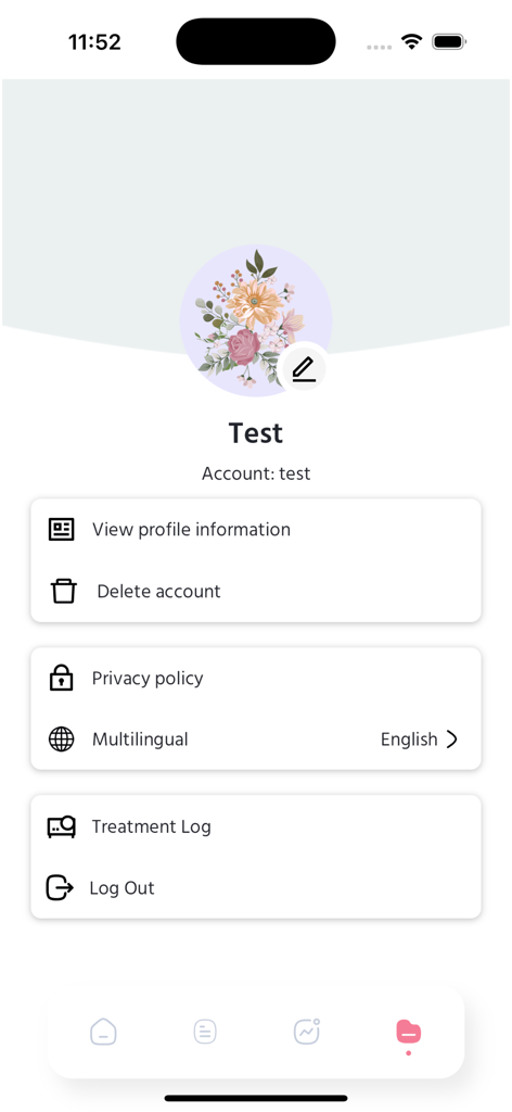 Beauty Staff - User profile and account settings screen of the Beauty Staff mobile app