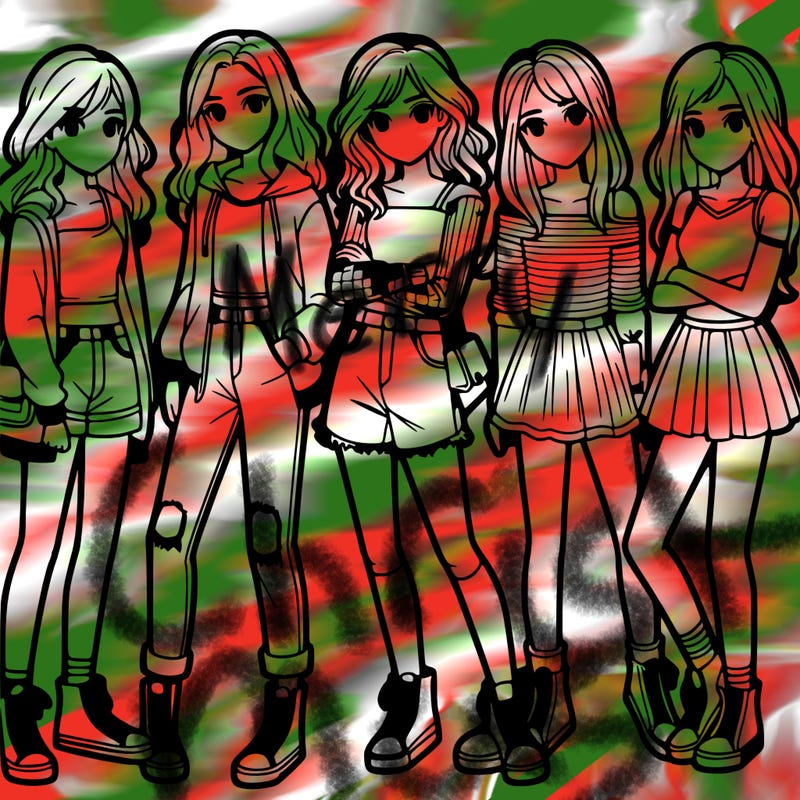 a group of teenage girls