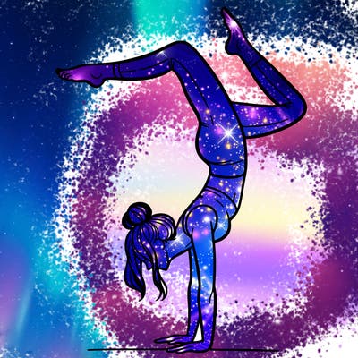 a woman doing a handstand