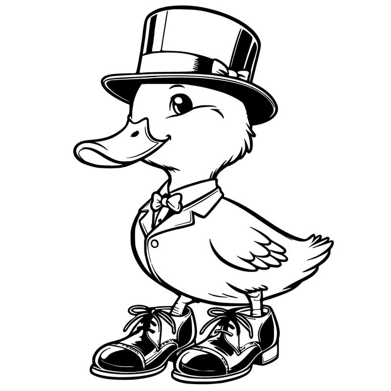 a duck wearing elegant gentleman's shoes