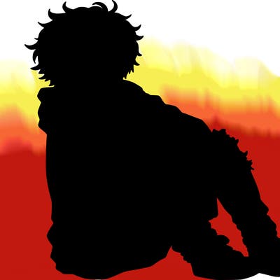 a male hoddie ripped jeans messy hair anime