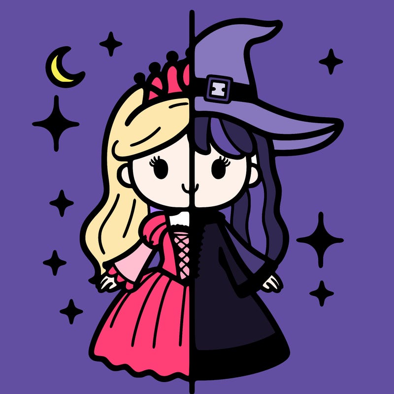 split princess and witch