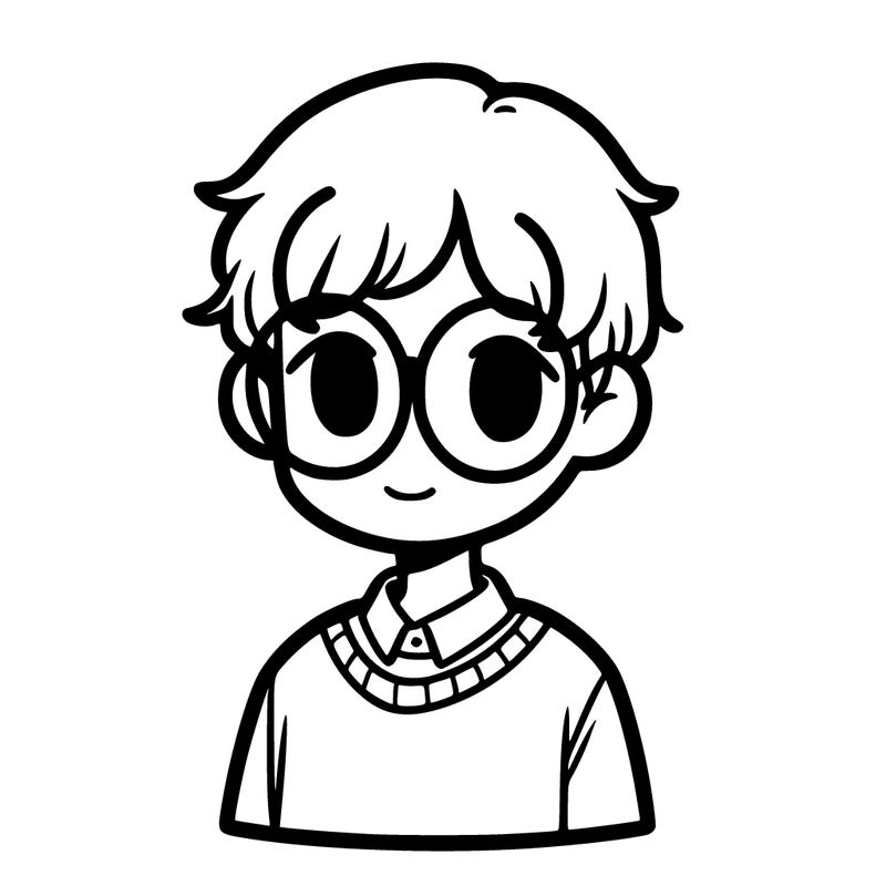 person with circle glasses