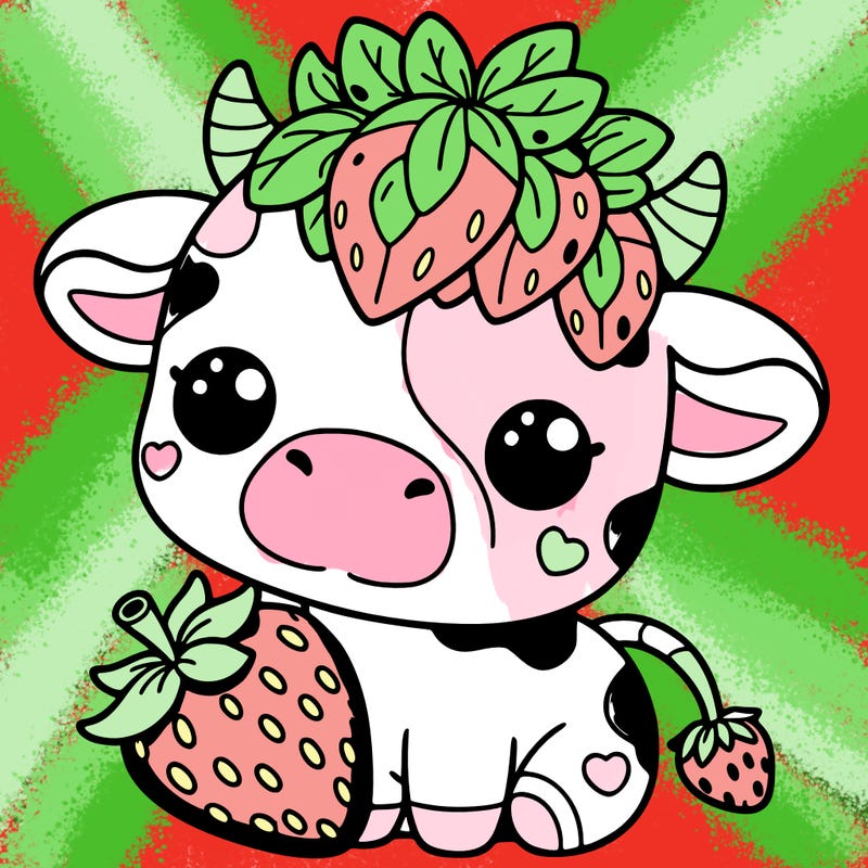 cute strawberry cow
