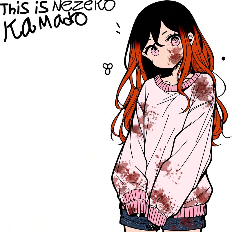 manga teen girl  in a sweater and baggy pants