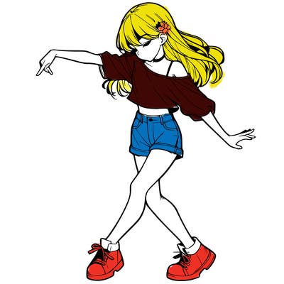 realistic girl danceing