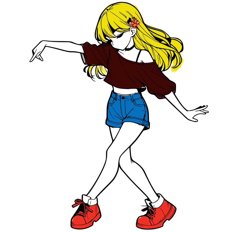 realistic girl danceing