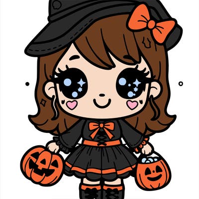 cute halloween girl
