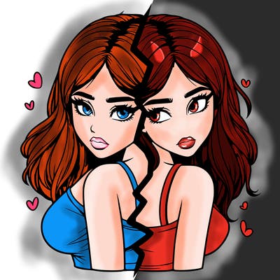 realistic girl split