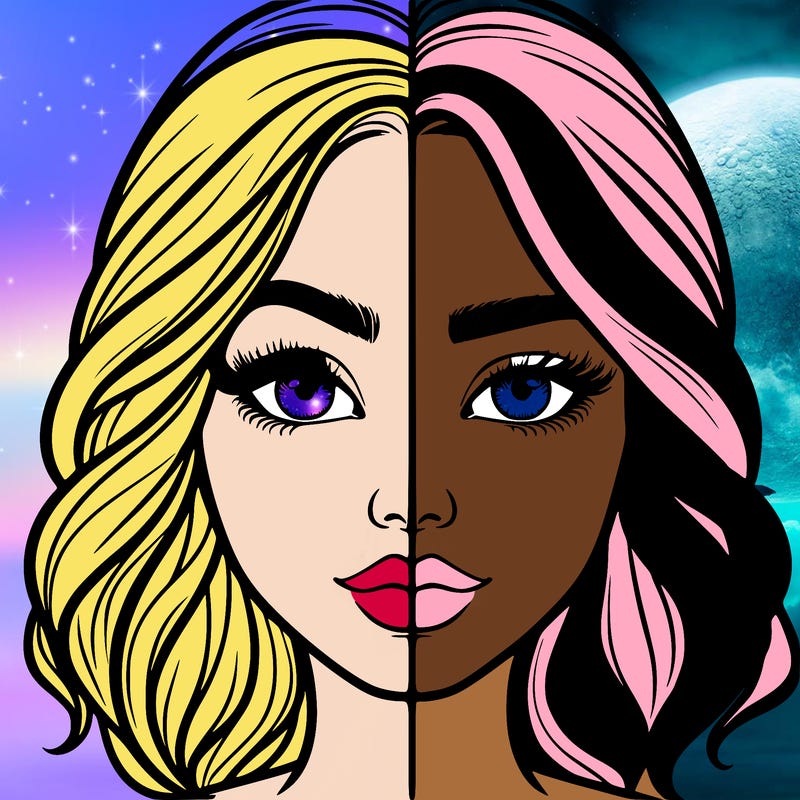 realistic girl split half