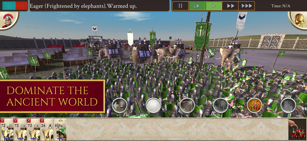 ROME: Total War - A massive 3D battle scene in ROME Total War featuring infantry and war elephants