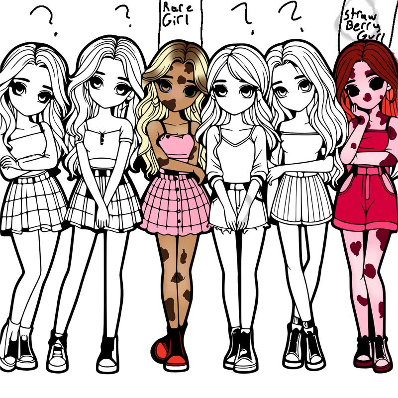 a group of girls realistic