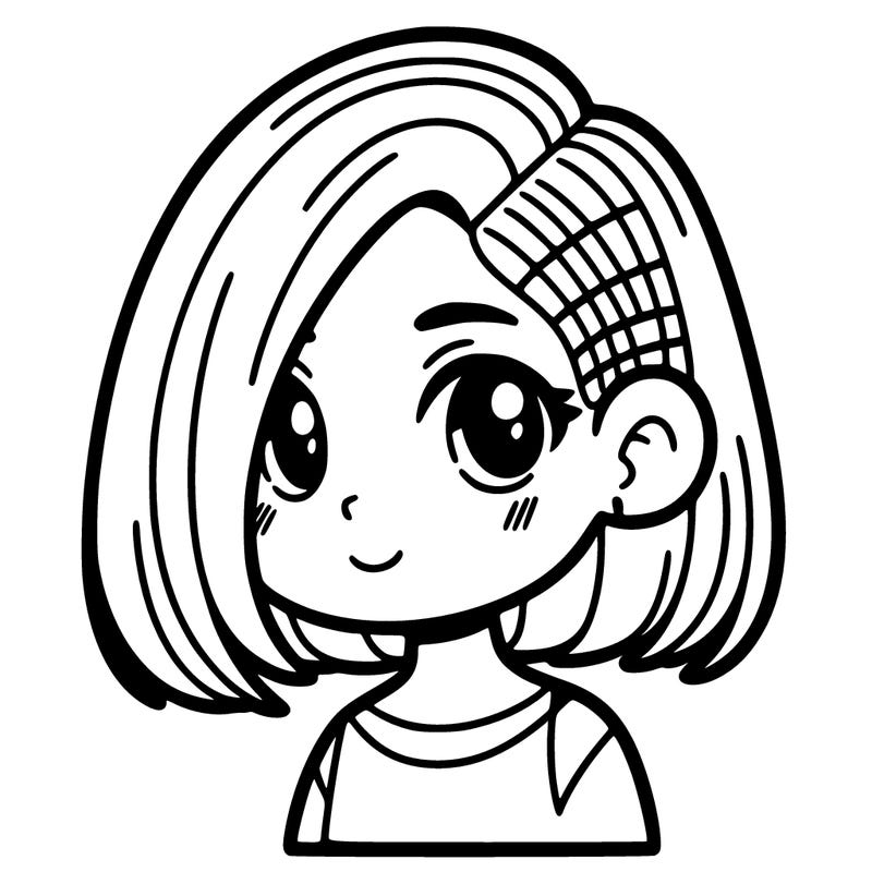 girl with a side haircut
