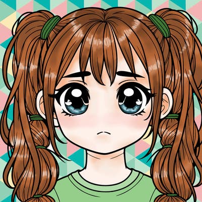 realistic girl with pigtails