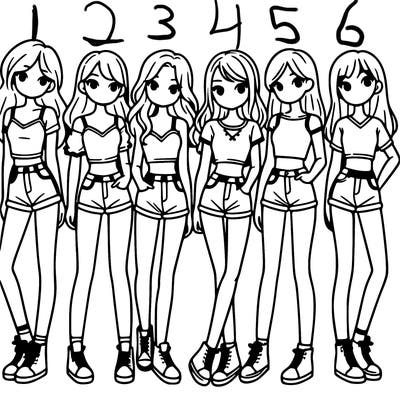 a group of girls wearing crop tops and shorts