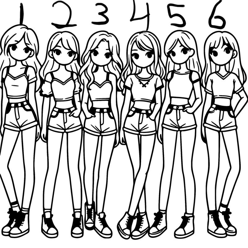 a group of girls wearing crop tops and shorts