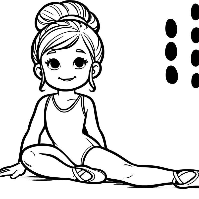 a realistic girl doing gymnastics wearing a leotard