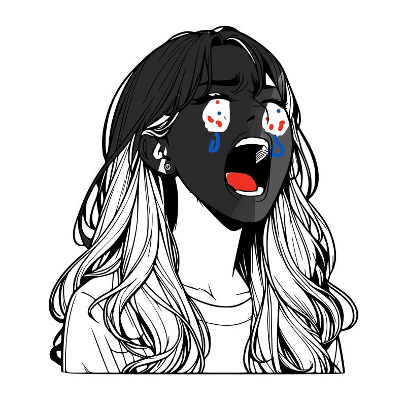 screaming realistic, girl