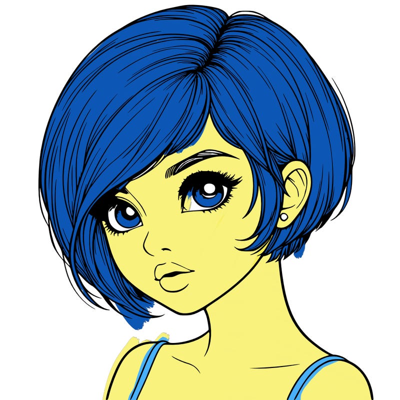 realistic girl with really short hair
