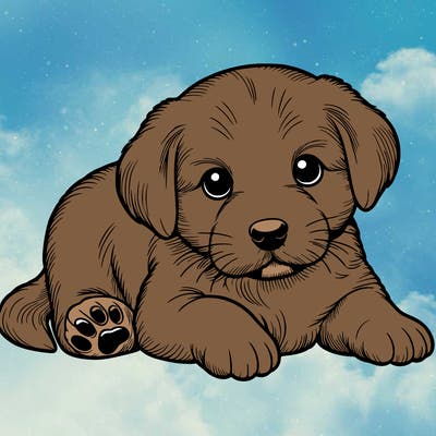 a cute realistic puppy