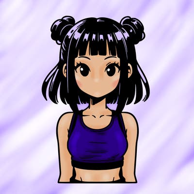 manga girl with crop top
