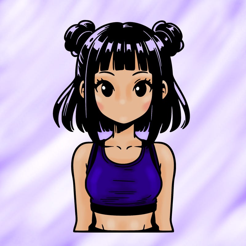 manga girl with crop top