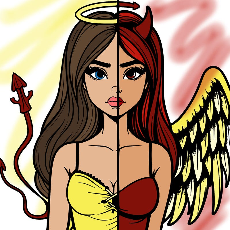 devil vs angel realistic girl