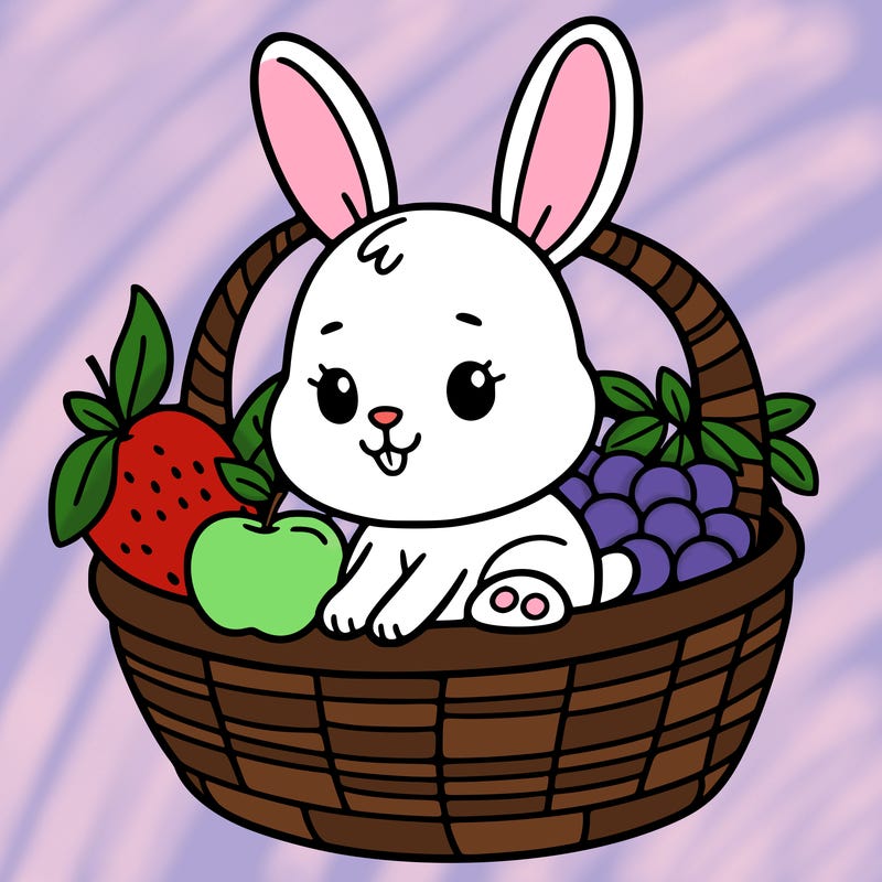 bunny in a fruit basket