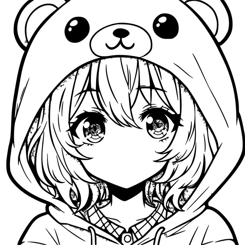 anime with teddy bear hood