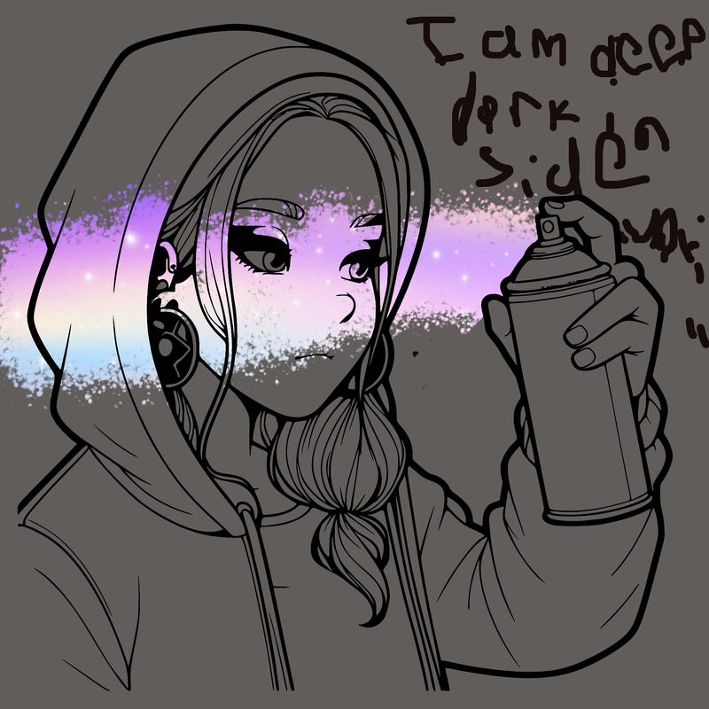 a realistic girl, spray painting