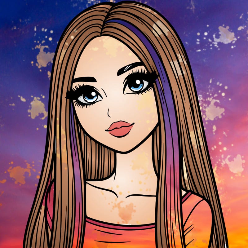 realistic girl with straight and long hair