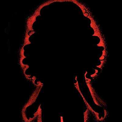 crop top girl with very short skirt and curly long hair