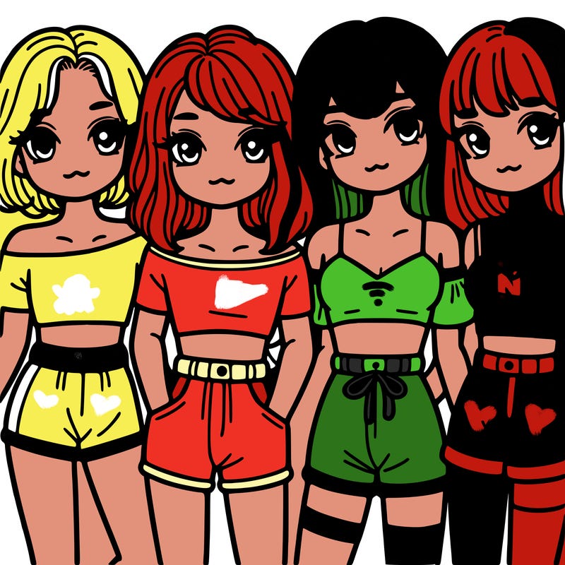 girls next to each other wearing crop tops and shorts