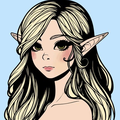 elf girl realistic dark fantasy
