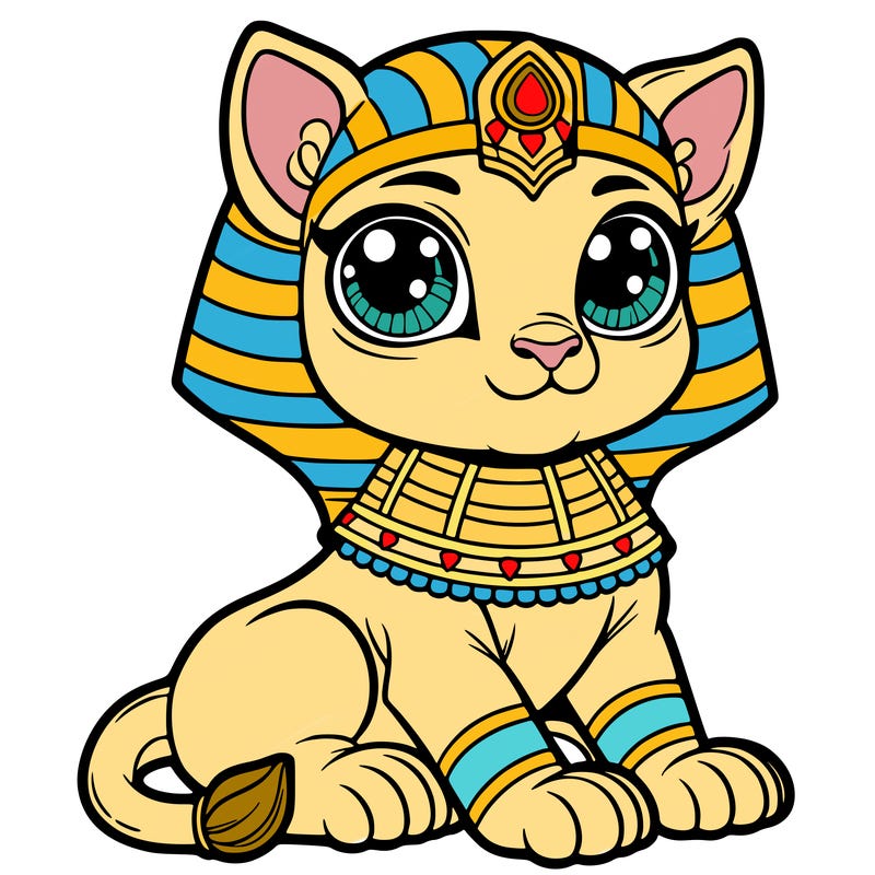 cute sphinx, big eyes, majestic