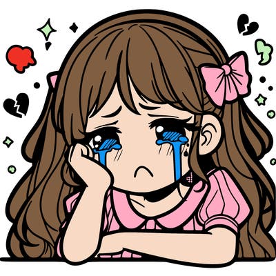 a girl crying from a break up