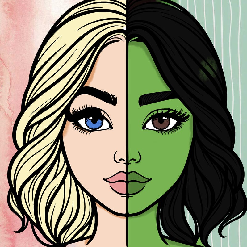 realistic girl split half