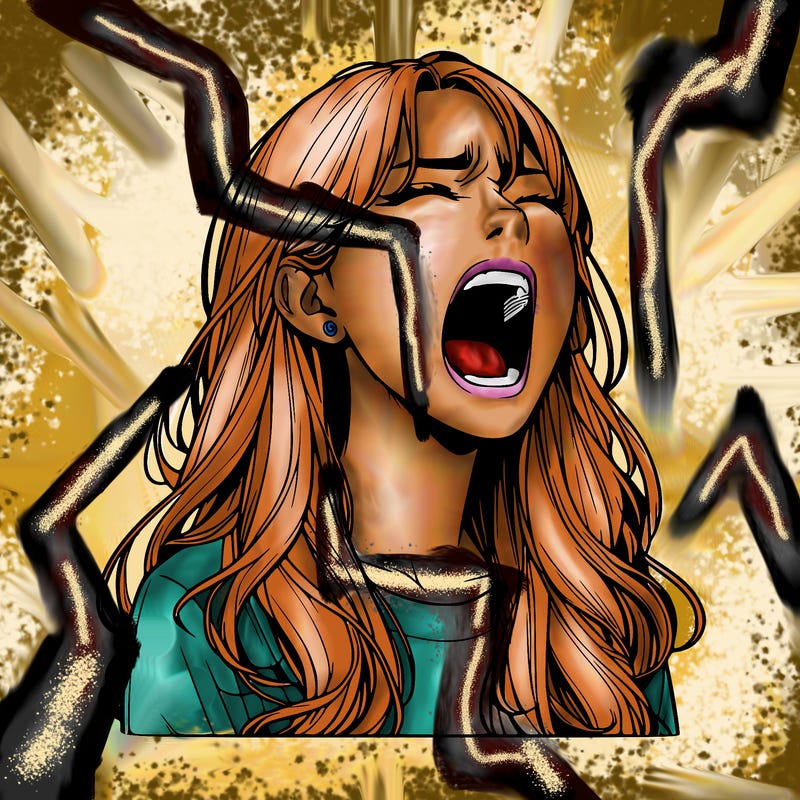 screaming realistic, girl