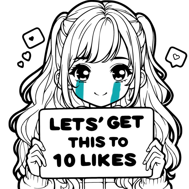 girl holding up sign that says let’s get this to 10 likes realistic