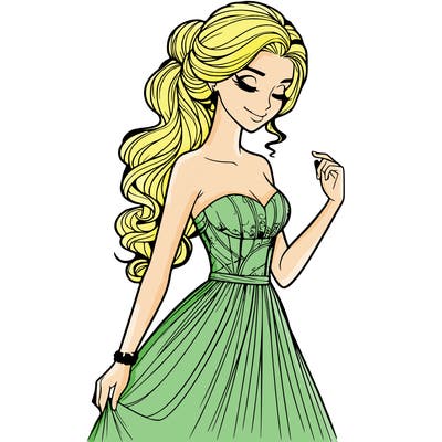 a realistic woman wearing an elegant dress