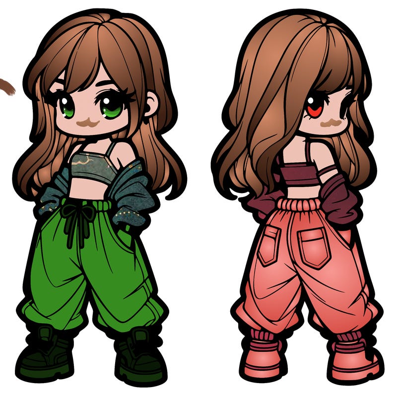 girl in crop top and baggy pants